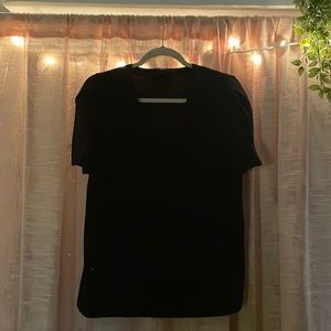 Express silky black v neck top perfect for work office attire